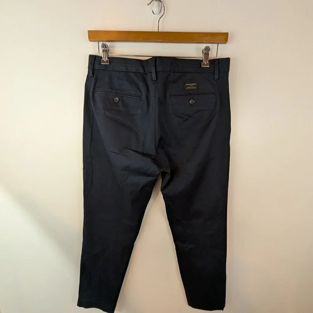 Banana Republic Navy Tailored Performace Fit Dress Pants, Sz 32 x 30